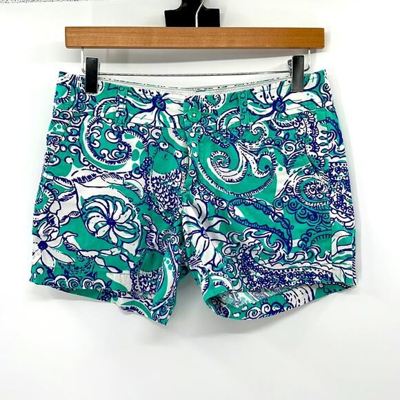 Lilly Pulitzer The Callahan Shorts - The Seafoam Montauk Print - 2 - Picture 1 of 7